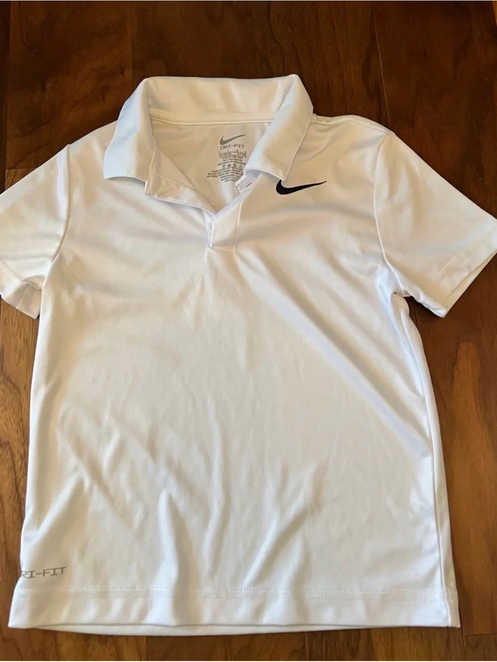 Nike kids White Polo Shirt with Black Swoosh